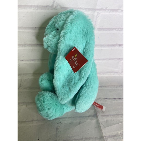 Gitzy Bunny Rabbit Plush Stuffed Animal Toy Mint Green NEW - Picture 4 of 8